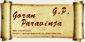 Goran Paravinja vizit kartica